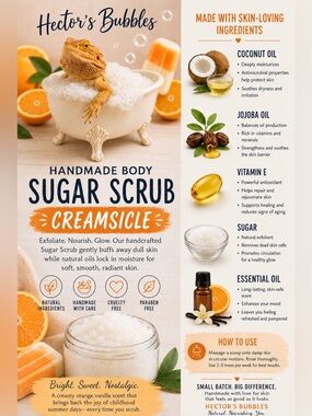 Handmade Sugar Scrub. Creamsicle.